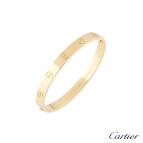 Cartier Yellow Gold Plain Love Bracelet Size 18 B6035518